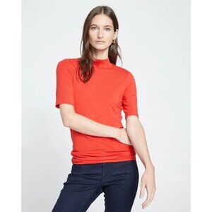 Universal Standard Modern Mock Neck Tee Sanguinello Red Size 18-20